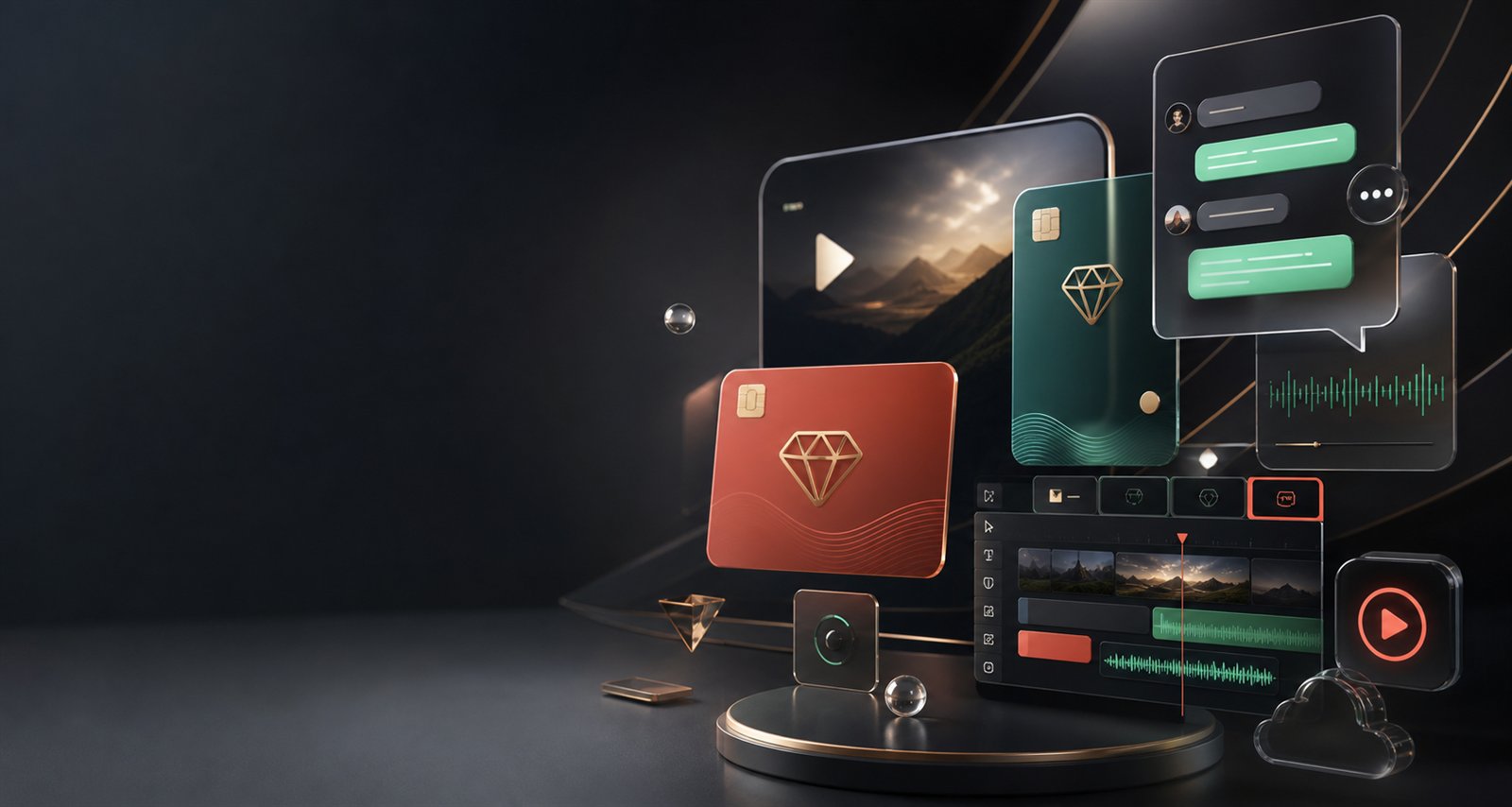 Ilustrasi layanan aplikasi premium Luxent Store
